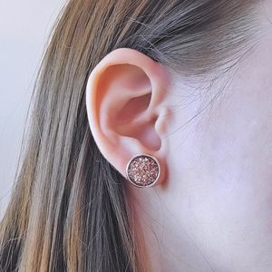 2 for $18❤️‍🔥 Glittery Copper-Brown Resin Stud Earrings